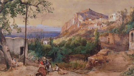Näkymä Caprille (vesivärit ja tempera)