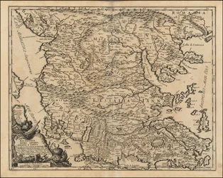 Giacomo Cantelli da Vignolan laatima Thessalian ja Makedonian kartta vuodelta 1684.
