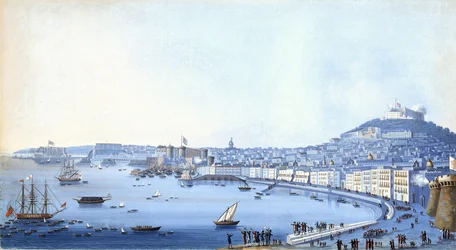 Kontra-amiraali Horatio Nelsonin (1758-1805) saapuminen Napoliin (Italia) 22. syyskuuta.