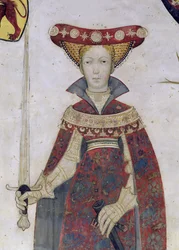 Yhdeksän arvoista ja yhdeksän arvoista naista, yksityiskohta Hippolytesta, 1418-30