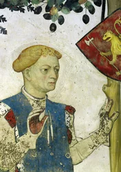 Yhdeksän kunniakasta, yksityiskohta Troijan Hektorista, 1418-30.