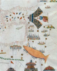 Merikartta, yksityiskohta Gran Turcosta, 1564