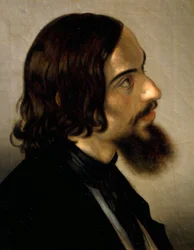 Giovanni Trecourtin (1812-1882) taidemaalari Scamuzzan muotokuva