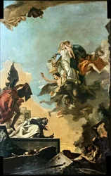 Karmelin Neitsyt Maria antaa skapulaarin Saint Simon Stockille, 1749.