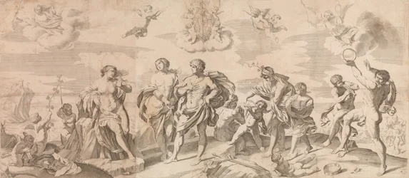 Bacchus kumppaneineen löytämässä Ariadnen Naxoksen saarelta Renin jälkeen, 165..., 1650-80.