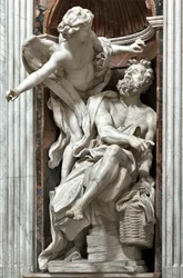 Profeetta Habakuk ja enkeli, 1656-1661, Rooma, Santa Maria del Popolon basilika, Cappella Chigi