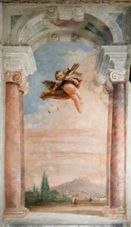 Maisema Cupidon kanssa Palazzinan Iliaksen huoneesta, 1757