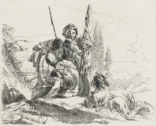 Kolme sotilasta ja poika, 1749