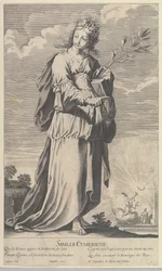 Cimmerian Sibyl, n. 1635. Tekijät: Gilles Rousselet, Abraham Bosse.