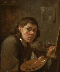 Omakuva ateljeessa, noin 1645 (öljy paneelille).