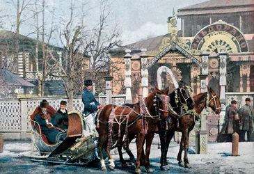 Troikan kelkka Moskovassa, Venäjällä, c1890