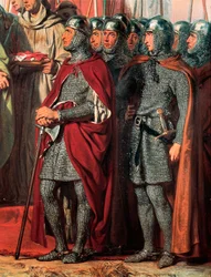 Kolmas ristiretki (1189-1192): Filip Augustuksen (Ranskan Filip II) tapaaminen ja kädenpuristus.