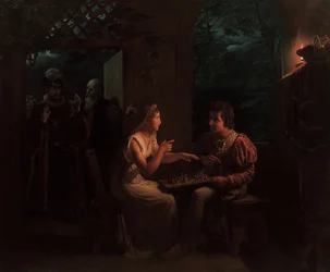 Ferdinand ja Miranda pelaamassa shakkia, 1822.
