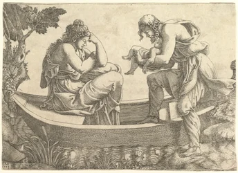 Danae ja Perseus-lapsi, jonka Acrisius heitti merelle, 1543.