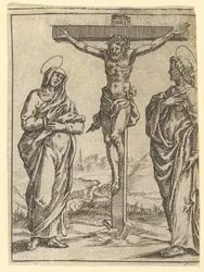 Surujen neitsyt: Ristiinnaulitseminen, yksi yhdeksästä ympäröivästä osastosta V..., vuonna 1575.