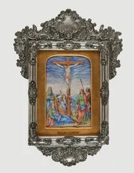Ristiinnaulitseminen, n. 1572 (tempera pergamentilla)