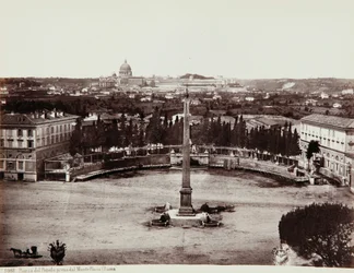 Näkymä Piazza del Popololle Pinciolta (tai Pinciano-kukkulalta), Rooma