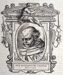Muotokuva Beato Angelico dit Fra Angelicosta (Guido Di Pietro Da Mugello) 1390-1455, italialainen taidemaalari. Giorgio Vasarin teoksessa ”Parhaiden italialaisten kuvanveistäjien ja arkkitehtien elämä”” 1568.