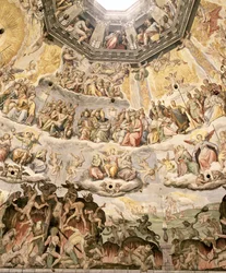 Viimeinen tuomio, yksityiskohta Duomon kupolista, 1572-79.
