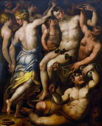 Bacchuksen voitto par Vasari, Giorgio (1511-1574). Öljy puulle, 1560-luvun loppu, Valtion A. Radishchevin taidemuseo, Saratov