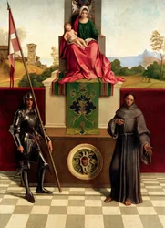 Madonna ja lapsi pyhien Franciscuksen ja Nicasiuksen välillä Castelfranco Madonna, noin 1503-1504.
