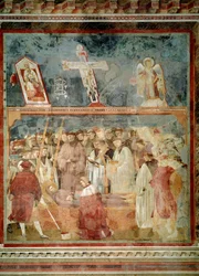 Pyhän Franciscus Assisilaisen elämä: Stigmien todentaminen (Pyhä Hieronymus tutkii stigmoja - Fresco