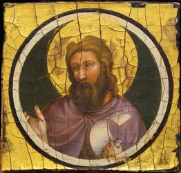 Giotto di Bondonen (1266-1377) Pyhä Johannes Kastaja. Tempera paneelissa, noin 1320, Ente Cassa di Risparmio, Firenze