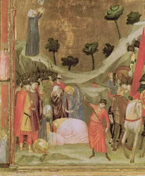 Pyhän Paavalin marttyyrikuolema, oikeanpuoleinen paneeli Stefaneschin triptyykistä, n. 1320 (tempera paneelissa) (yksityiskohta 214100)