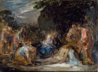 Laskeuma, Giovanni Carnovali nimeltä Piccio (1804-1873), öljy levylle, 21x29 cm
