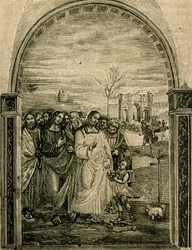 Leipien ja kalan monistaminen, Sodoman fresko (1477-1549), Sant