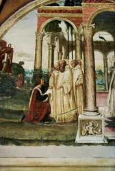 Pyhä Benedictus jättää Rooman ja hänen opettajansa, Vita of Saint Benedict da Nurcia (Pyhän Benedictus da Nurcian elämä).