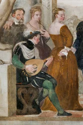 Kutsu tanssiin, pääsali, n. 1570 (fresko)