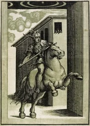 Marcus Curtius, n. 1540 (chiaroscuro-puupiirros 3 lohkosta)