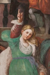 Pyhän Katariinan kiista filosofien kanssa, 1530-32 (fresko) (yksityiskohta numerosta 3601450)