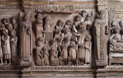 Pilven ihme Valkoinen marmoriveistos, 1336-1339, Giovanni di Balduccio