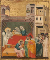 Pyhän Johannes Kastajan syntymä, nimeäminen ja ympärileikkaus, n. 1335.
