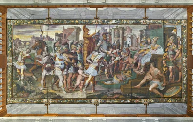 Ulysses ja Ajax kilpailevat Akilleuksen panssarista tuomioistuimissa, Ulysses Hall (fresko)