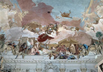 Piispa Carl Philipp von Greiffenklaun apoteoosi ja kattofreskon Eurooppa-osio ... (fresko)