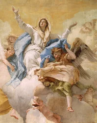Neitsyt, Giovanni Battista Tiepolo (1696-1770), fresko, yksityiskohta, Puhtauden oratorio, Udine