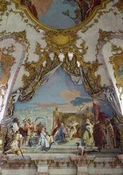 Yksityiskohta kattofreskosta, keisarillinen sali Kaisersaal, Würzburgin residenssi ... (fresko)
