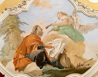 Profeetta Jeremia, kirjoittanut Giovanni Battista Tiepolo (1696-1770), fresko, patriarkaalinen palatsi, punainen huone, Udine
