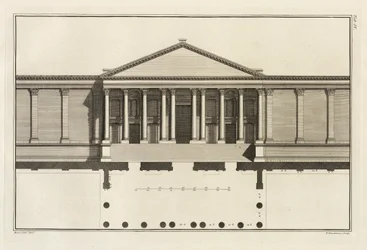 Temppelin tuomioistuimen suuren sisäänkäynnin pylväs, 1753