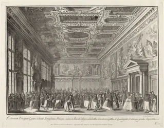 Ulkomaisten suurlähettiläsdogen vastaanotto Sala del Collegiossa, 17631766.