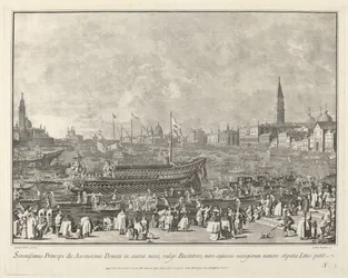 Doge Bucintorossa, lähdössä Porto di Lidoon helatorstaina, 17631766.