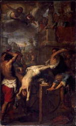 Pyhän Klemensin Ancyrelaisen marttyyrikuolema (4. vuosisata) Giovanni Battista Carlonen (1592-1677) maalaus