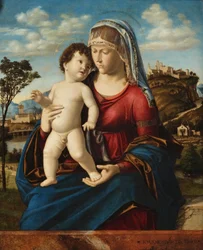 Madonna ja lapsi maisemassa