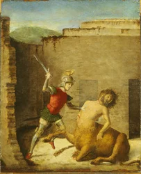 Theseus surmaa Minotauroksen, 1505
