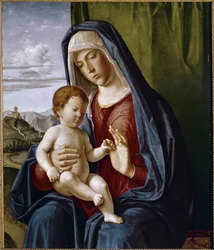 Neitsyt lapsen kanssa (tempera paneelissa
