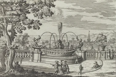 Belvederen suihkulähde Frascatissa ..., 1691 tai sen jälkeen.