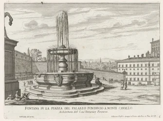 Fontein op Piazza del Quirinale te Rome Suihkulähde paavinpalatsin aukiolla Monte Cavallossa (otsikko esineessä) Fountains of Rome (sarjan nimi) Fonteinen van Rome (sarjan nimi)